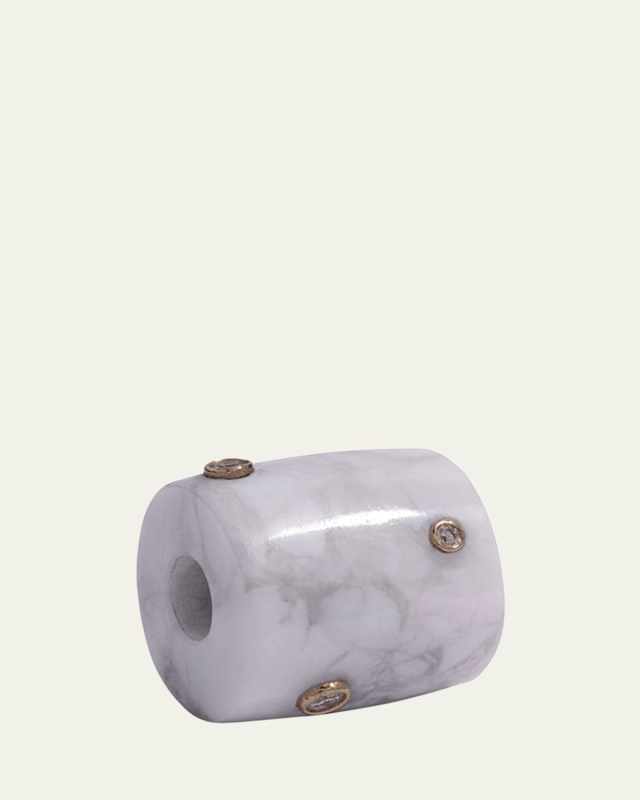 White Snow Globe Howlite Bead Pendant
